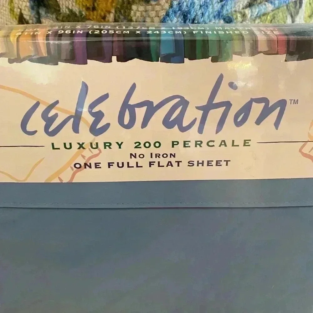 CELEBRATION Vintage Luxury 200 Percale Full Flat New Sheets